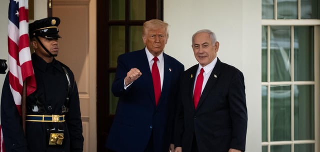 US-Präsident Donald Trump und Israels Premier Benjamin Netanjahu vor dem Weißen Haus