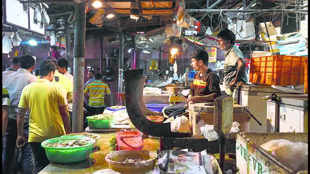 At Market No. 1, CR Park, on Wednesday. (Vipin Kumar//HT)