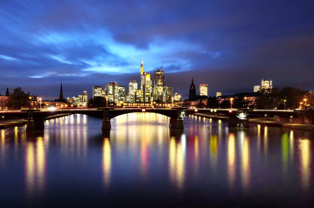 The skyline with its dominating banking district is photographed in Frankfurt, Germany, November 8, 2023.  REUTERS/Kai Pfaffenbach/ File Photo
