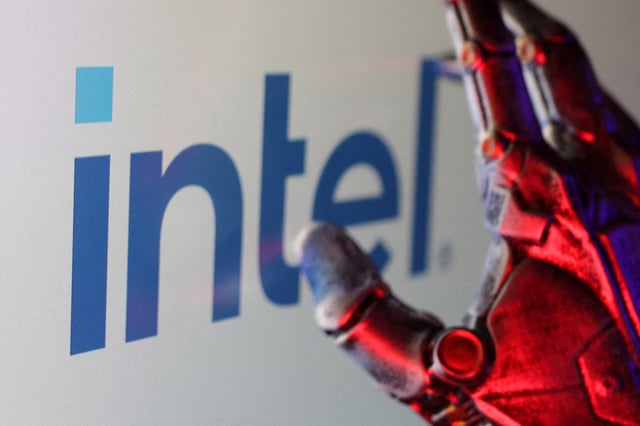 Intel logo is seen in this illustration taken February 16, 2025. REUTERS/Dado Ruvic/Illustration/File Photo