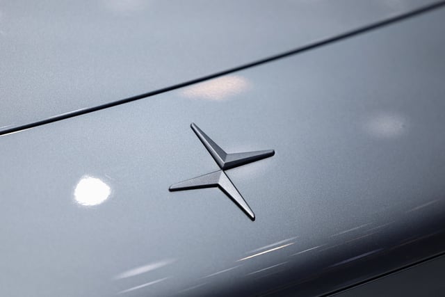 A logo of Polestar is pictured on a car at the Beijing International Automotive Exhibition, or Auto China 2024, in Beijing, China, April 25, 2024. REUTERS/Tingshu Wang/Files