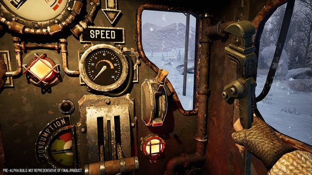 Someone with a wrench looking at the controls of a train
