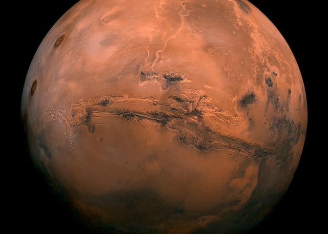 This image made available by NASA shows the planet Mars. While SpaceX CEO Elon Musk has previously discussed unmanned missions to Mars, his announcement on X marks the first mention of robots joining the journey to the red planet. (NASA via AP)