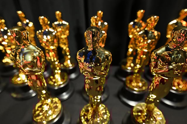 HOLLYWOOD, CALIFORNIA - MARCH 02: In this handout photo provided by The Academy, A detail of the awards backstage during the 97th Annual Oscars at Dolby Theatre on March 02, 2025 in Hollywood, California.