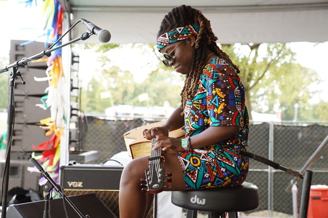 Yasmin Williams performs onstage during day two of the 2022 Pilgrimage Music & Cultural Festival on September 25, 2022, in Franklin, Tennessee.