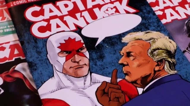 Artist Richard Comely drew Captain Canuck waving his finger in disapproval in the face of Donald Trump for the 50th anniversary cover of the franchise.