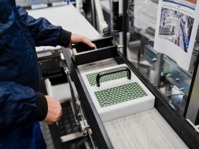 Vials of medicine on the Wegovy injection pen production line at the Novo Nordisk A/S pharmaceutical manufacturing facility in Hillerod, Denmark, on Wednesday, Nov. 27, 2024. Novo is cutting back on recruiting in Denmark after reaching the limits of its home country's labor market in the rush to add capacity for blockbuster drugs Ozempic and Wegovy. Photographer: Charlotte de la Fuente/Bloomberg via Getty Images