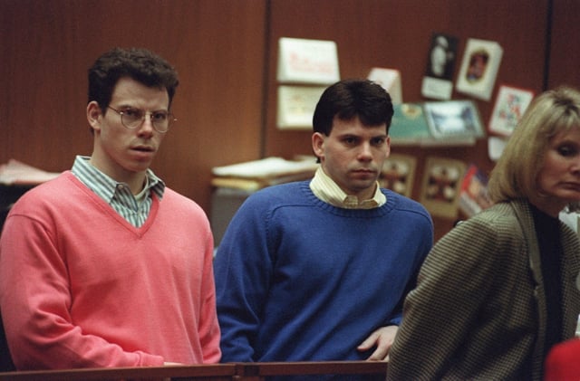 Erik Menendez (L) and his brother Lyle (R) are trying a three-pronged bid to get out of life sentences