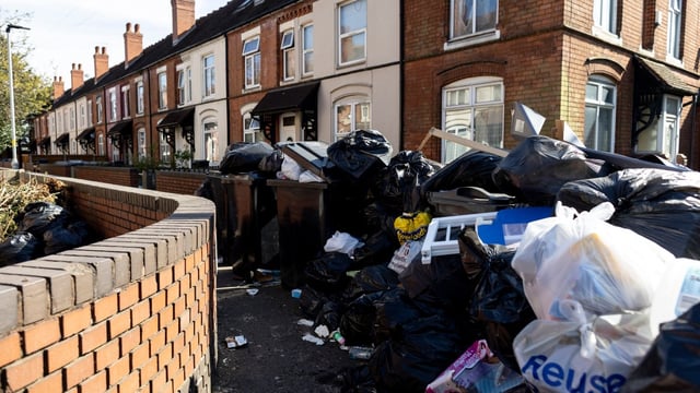 Rubbish is piling up in the streets as the strike drags on
