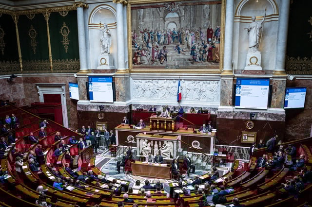 Mercredi 9 avril dans l'hémicycle de l'Assemblée nationale.