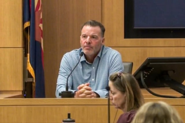 Adam Cox, brother of Lori Vallow, takes the stand on April 10, 2025 in Arizona.
