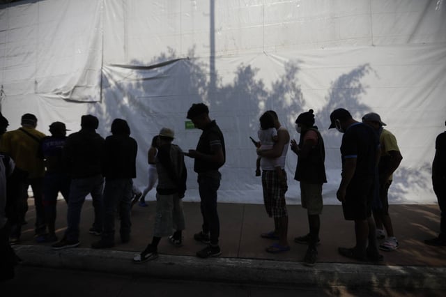 A Mexico, où des migrants attendent de poursuivre leur voyage vers les Etats-Unis, en décembre 2021.