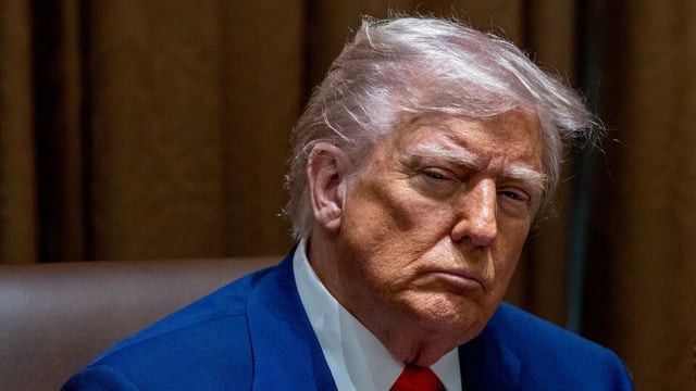 US President Donald Trump during a cabinet meeting at the White House.