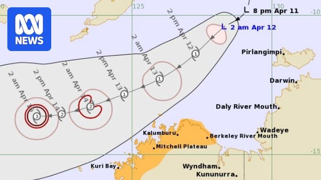 A Bureau of Meteorology cyclone tracking map.