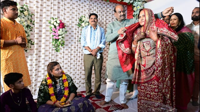 Birla was fulfilling a promise made to his widow, Madhubala Meena and carried a mayra—a traditional wedding gift presented by a brother to his sister’s family during a daughter’s wedding, the speaker’s office said