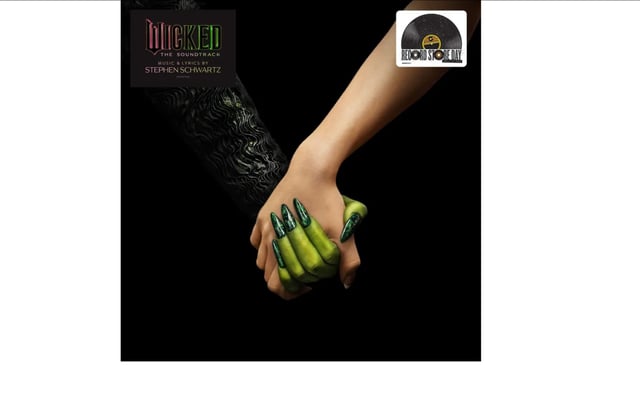 The 'Wicked' release for Record Store Day is a set of two LPs pressed on green glitter and pink glitter vinyl.