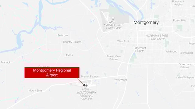 Passengers on two international flights were stuck at the Montgomery Regional Airport in Montgomery, Alabama due to severe weather.