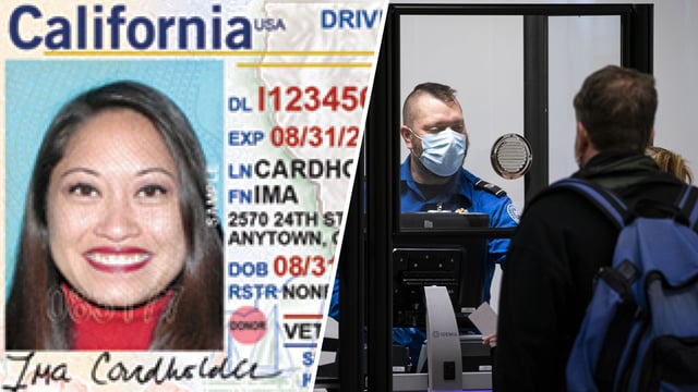 A REAL ID in California has a star in the golden bear in the upper right corner. 