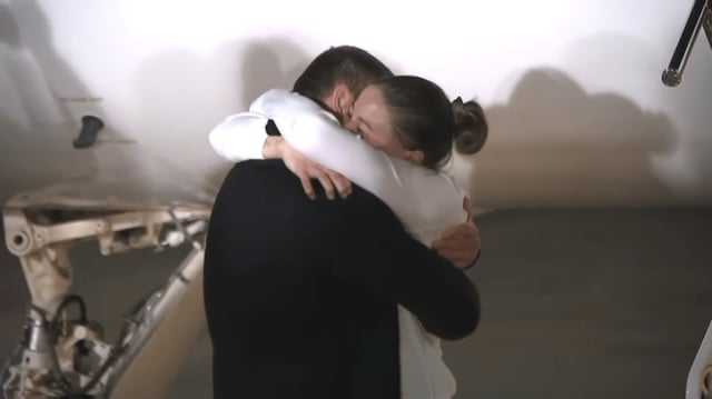 Ksenia Karelina arrives in Maryland on Thursday, April 10, 2025 after being arrested for treason in Russia.