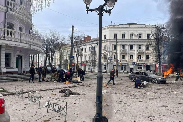Eine der Aufnahmen, die die ukrainische Regierung zu der Attacke von Sumy veröffentlichte