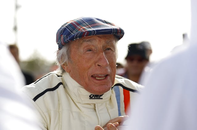 Formula One F1 - Bahrain Grand Prix - Bahrain International Circuit, Sakhir, Bahrain - April 13, 2025 Former driver Jackie Stewart are pictured before the Bahrain Grand Prix REUTERS/Rula Rouhana