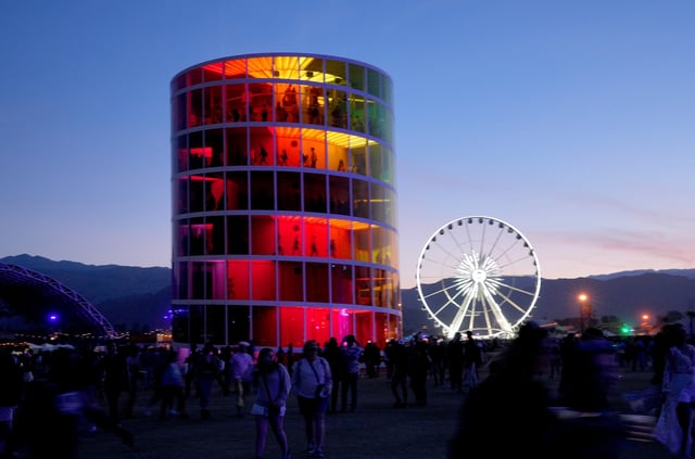 INDIO, CALIFORNIA – APRIL 22: Guests with Spectra and the Ferris Wheel are seen during 2022 Coachella Valley Music And Arts Festival on April 22, 2022 in Indio, California. (Photo by Kevin Mazur/Getty Images for Coachella)