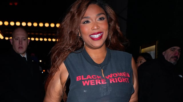 NEW YORK, NY - APRIL 12: Lizzo is seen at the SNL Afterparty on April 12, 2025 in New York City.  (Photo by XNY/Star Max/GC Images)