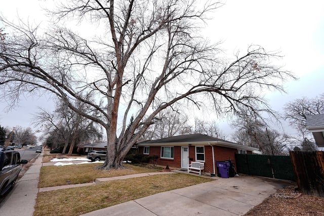 FILE - The residence where a former funeral home owner kept a deceased women's body in a hearse for two years as well as the remains of 30 cremated people is shown Friday, Feb. 16, 2024, in southwest Denver. (AP Photo/David Zalubowski, file)