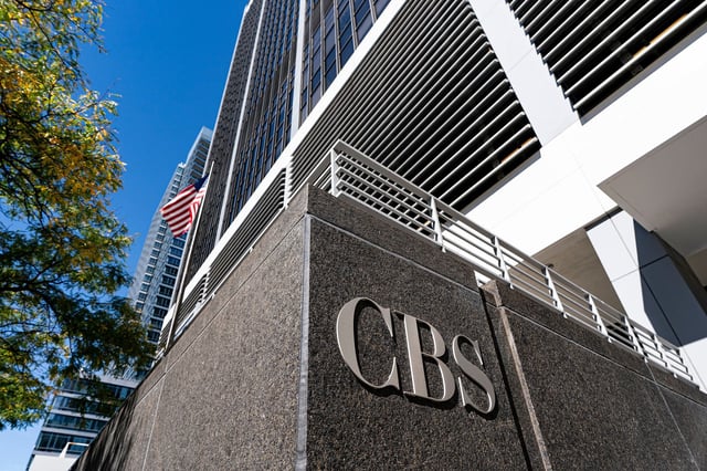 CBS News across the street from the CBS Broadcast Center in New York on September 30, 2024.