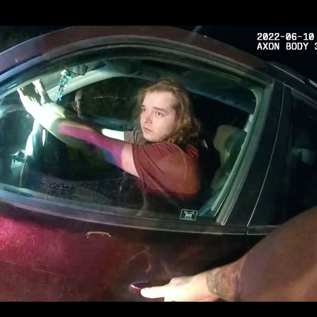 FILE - This image provided by Clear Creek County Sheriff's Office shows video camera footage of the police encounter with Christian Glass on June 10, 2022, in Silver Plume, Colo. Former Colorado sheriff’s deputy Andrew Buen was convicted in the shooting death of Glass, who was in distress and called 911 for help. (Clear Creek County Sheriff's Office via AP, File)