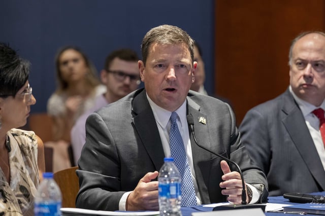 Ed Martin speaks at an event hosted by Rep. Matt Gaetz, R-Fla., at the Capitol in Washington, Tuesday, June 13, 2023.