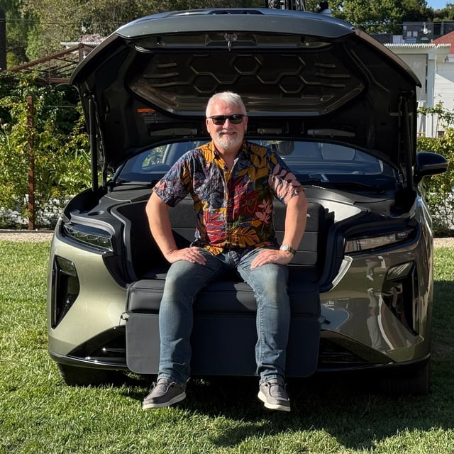 The Gravity has a huge front trunk that can come with a seat and cupholders.