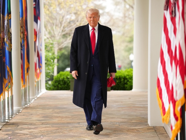 U.S. President Donald Trump arrives to speak during a “Make America Wealthy Again” trade announcement event in the Rose Garden at the White House on April 2, 2025 in Washington, DC. Touting the event as “Liberation Day”, Trump is expected to announce additional tariffs targeting goods imported to the U.S. (Andrew Harnik/Getty)