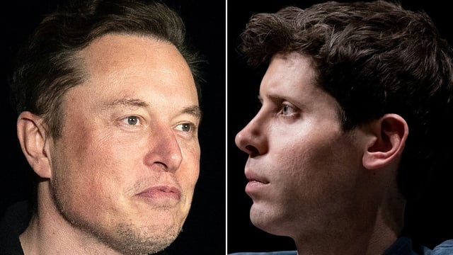 X owner Elon Musk and OpenAI CEO Sam Altman