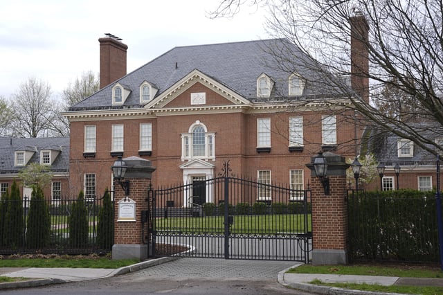 Shown is Pennsylvania governor's official residence in Harrisburg, Pa., Monday, April 14, 2025. (AP Photo/Matt Rourke)