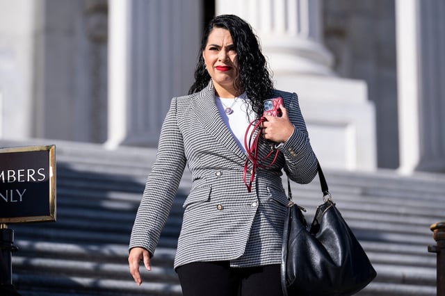 Former Texas Rep. Mayra Flores, here outside the Capitol in 2022, is making another run for Congress. (Tom Williams/CQ Roll Call)