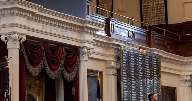 Texas House Speaker Dustin Burrows in the House Chamber in Austin on April 10, 2025.