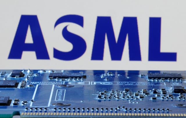 ASML logo is seen near computer motherboard in this illustration taken January 8, 2024. REUTERS/Dado Ruvic/Illustration