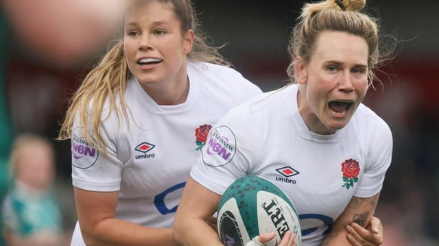 Jones, right, is one constant from the Ireland game as she resumes at outside centre