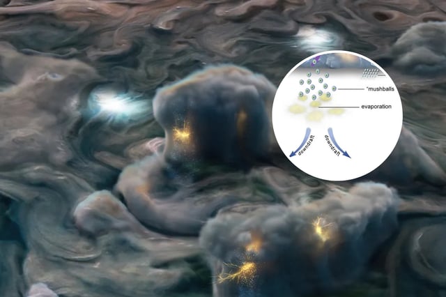 Storms on Jupiter and mushball formation