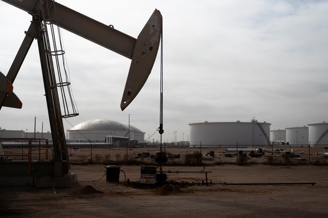 A pump jack operates near a crude oil reserve in the Permian Basin oil field near Midland, Texas, U.S. February 18, 2025.  REUTERS/Eli Hartman/File Photo