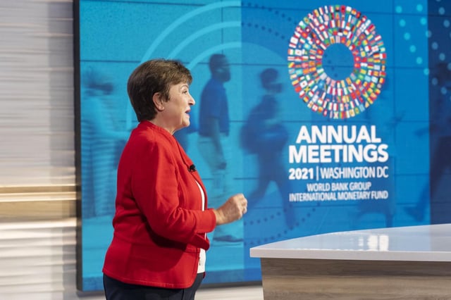 La directora general del FMI, Kristalina Georgieva, durante la Reunión Anual de 2021 en Washington.