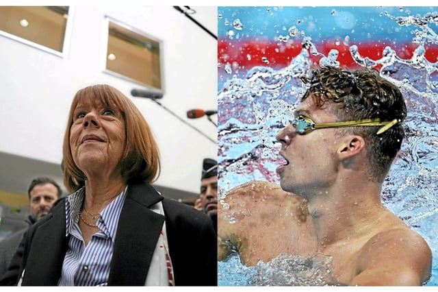 Gisèle Pélicot et Léon Marchand, tous deux désignés comme faisant partie des 100 personnalités les plus influentes de 2025 par<em> Time Magazine.</em>
