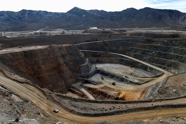 A view of the MP Materials rare earth open-pit mine in Mountain Pass, California, U.S. January 30, 2020. REUTERS/Steve Marcus/File Photo