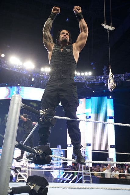 WWE star Joe Anoa’i, also known as Roman Reigns, said in a Vanity Fair profile piece he voted for President Donald Trump despite being a registered Democrat. Reigns answered that “one person was answering questions, so it wasn’t that hard.&#34; (Washington Post-Bloomberg file photo)
