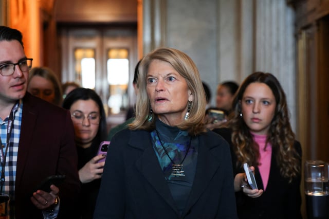 U.S. Senator Lisa Murkowski (R-AK) exits the Senate Chamber on Capitol Hill in Washington, U.S., January 23, 2025. REUTERS/Kaylee Greenlee Beal