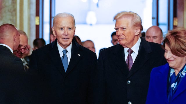 US President Donald Trump and Joe Biden in Washington.