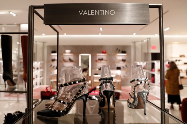 Designer Valentino shoes are seen on display at the Nordstrom flagship store is seen during a media preview in New York, U.S., October 21, 2019. REUTERS/Shannon Stapleton/File Photo