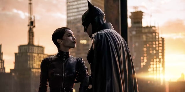 Zoe Kravitz and Robert Pattinson in &#34;The Batman&#34;.