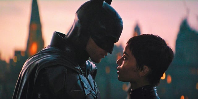 Robert Pattinson and Zoe Kravitz in 'The Batman'